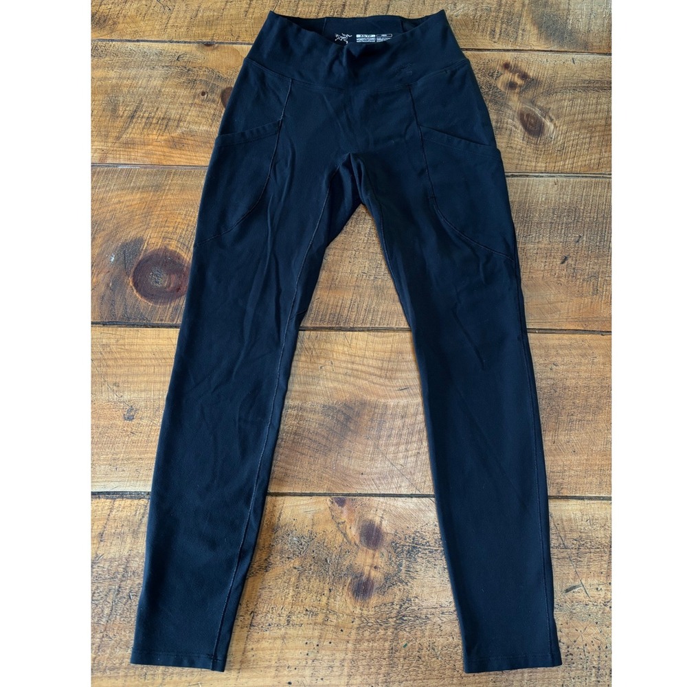Arcteryx Womens Delaney Black Leggings Hiking Outdoors Athletic Pockets Size XS